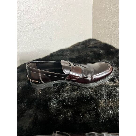 Prada Men\'s 2DC084  Brushed Spazzolato Leather Business Shoes 9.5 penny loafer main image 5